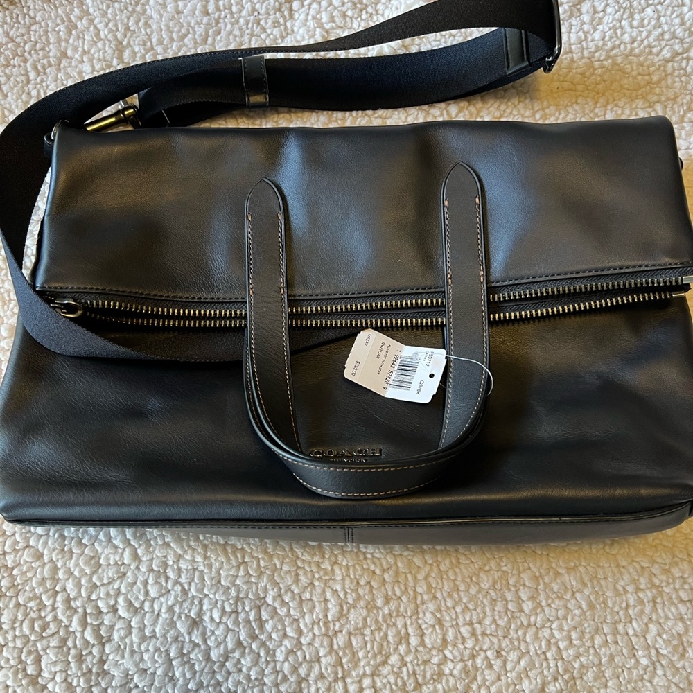 Coach Leather Foldover Crossbody Messenger - Picture 3 of 4